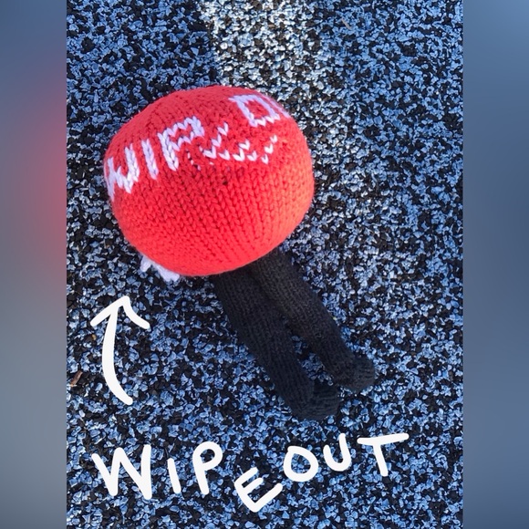 Handmade Knit Wipeout Inspired Ballsy Character Plush Decor TV Show OOAK - Picture 2 of 11